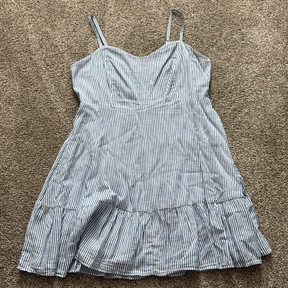 Old Navy Blue and White Striped Midi Dress, size XL